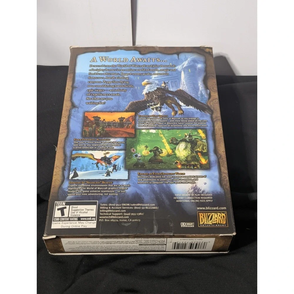 World of Warcraft PC Big Box Original 5 Disc Set Blizzard 2004 WoW Box Only